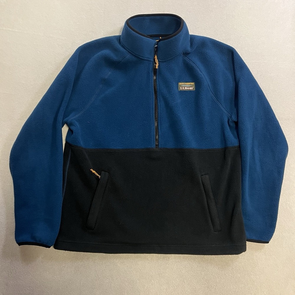 LL Bean 1/2 Zip Fleece Pullover Men's Size Large Mountain Classic Colorblock